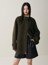 Women's Short Stand-Collar Double-Face Wool Coat
